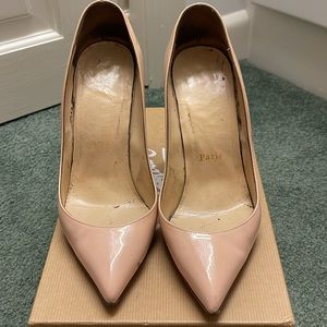 Christian Louboutin Pigalle Follies Light patent blush nude size 7B (37)